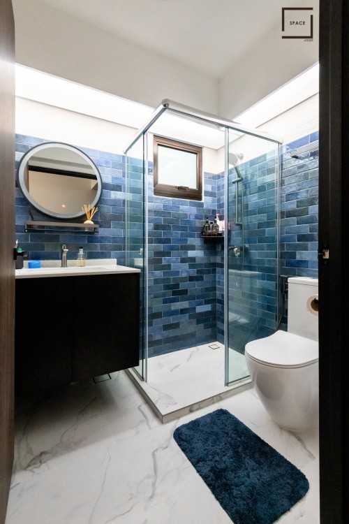 Contemporary Bathroom at 3 Gen BTO @  Bidadari Park Drive