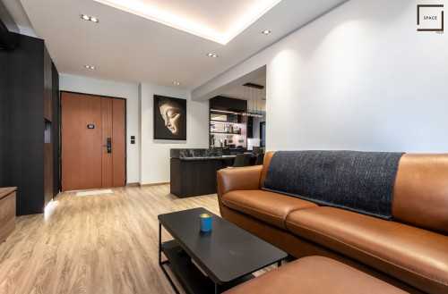 Contemporary Living Room at 3 Gen BTO @  Bidadari Park Drive