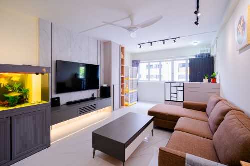 Minimalist Living Room at 106 Teck Whye Lane