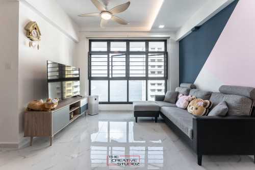 Scandinavian Living Room at 419A Northshore Drive