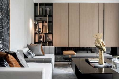 Contemporary Living Room at Condo @ Stevens
