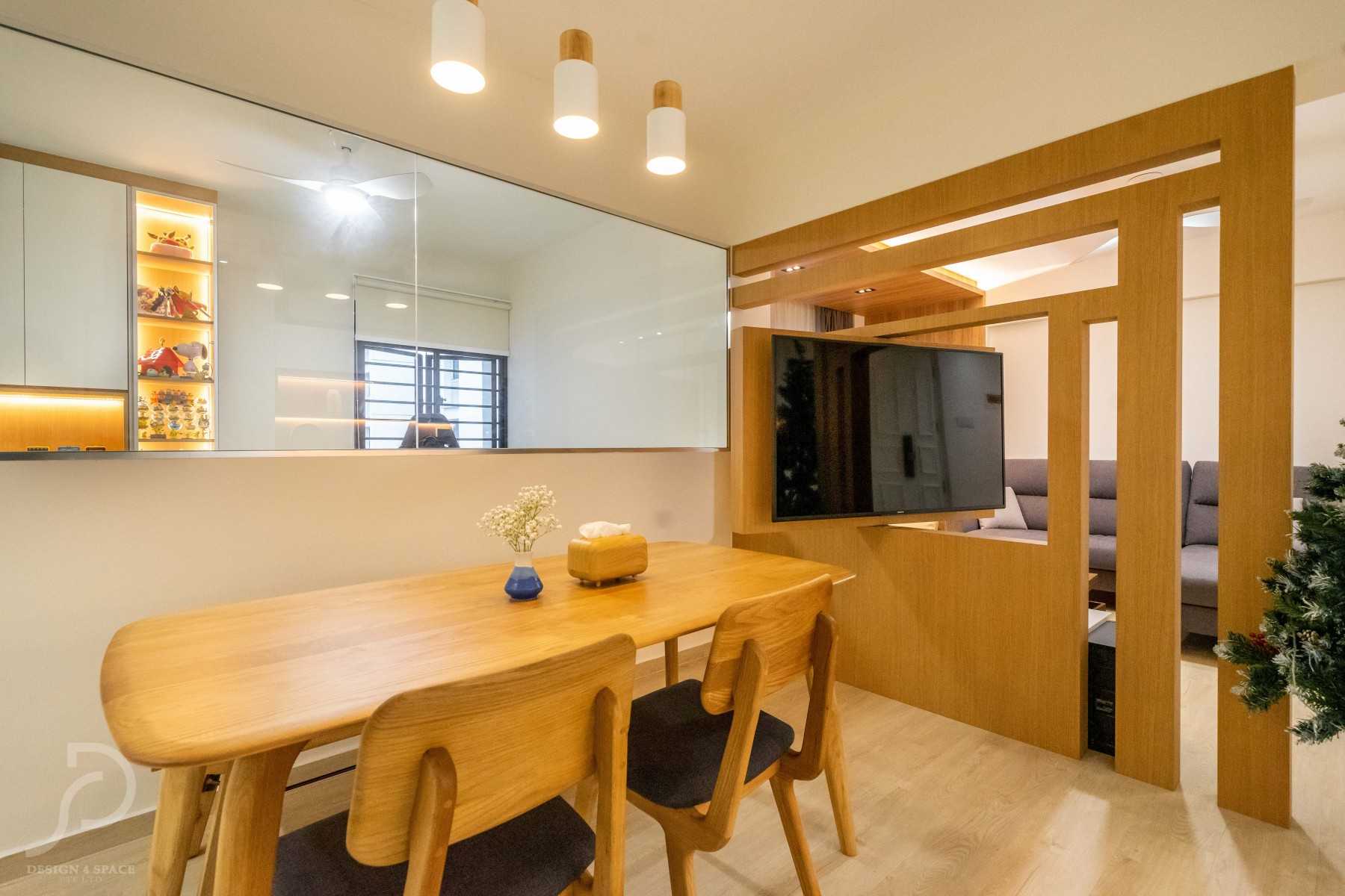 Modern Dining Room with Drop Light and Dining Table