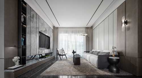Contemporary Living Room at Condo @ Novena
