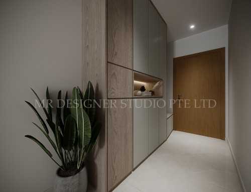 Contemporary Entryway at seletar greenwich condo