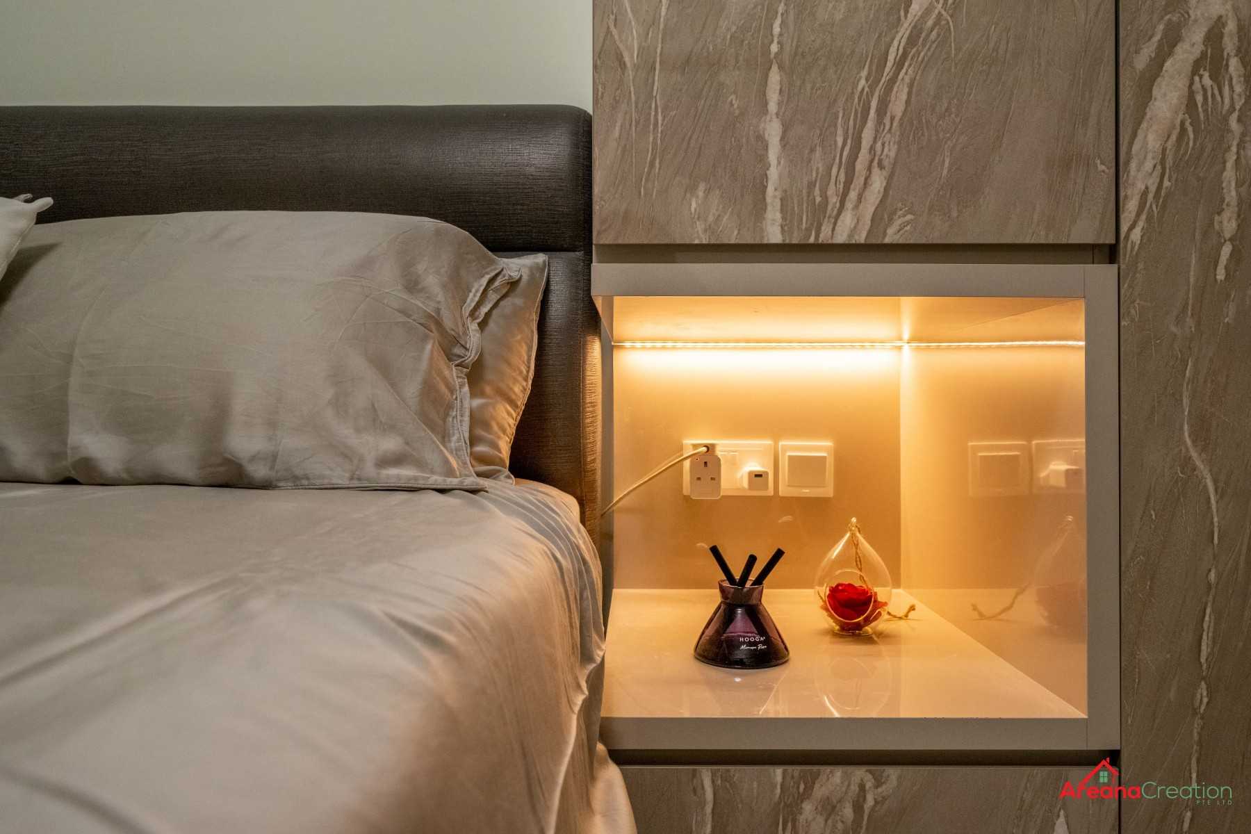 Contemporary Bedroom with Ceiling Light and Wardrobe