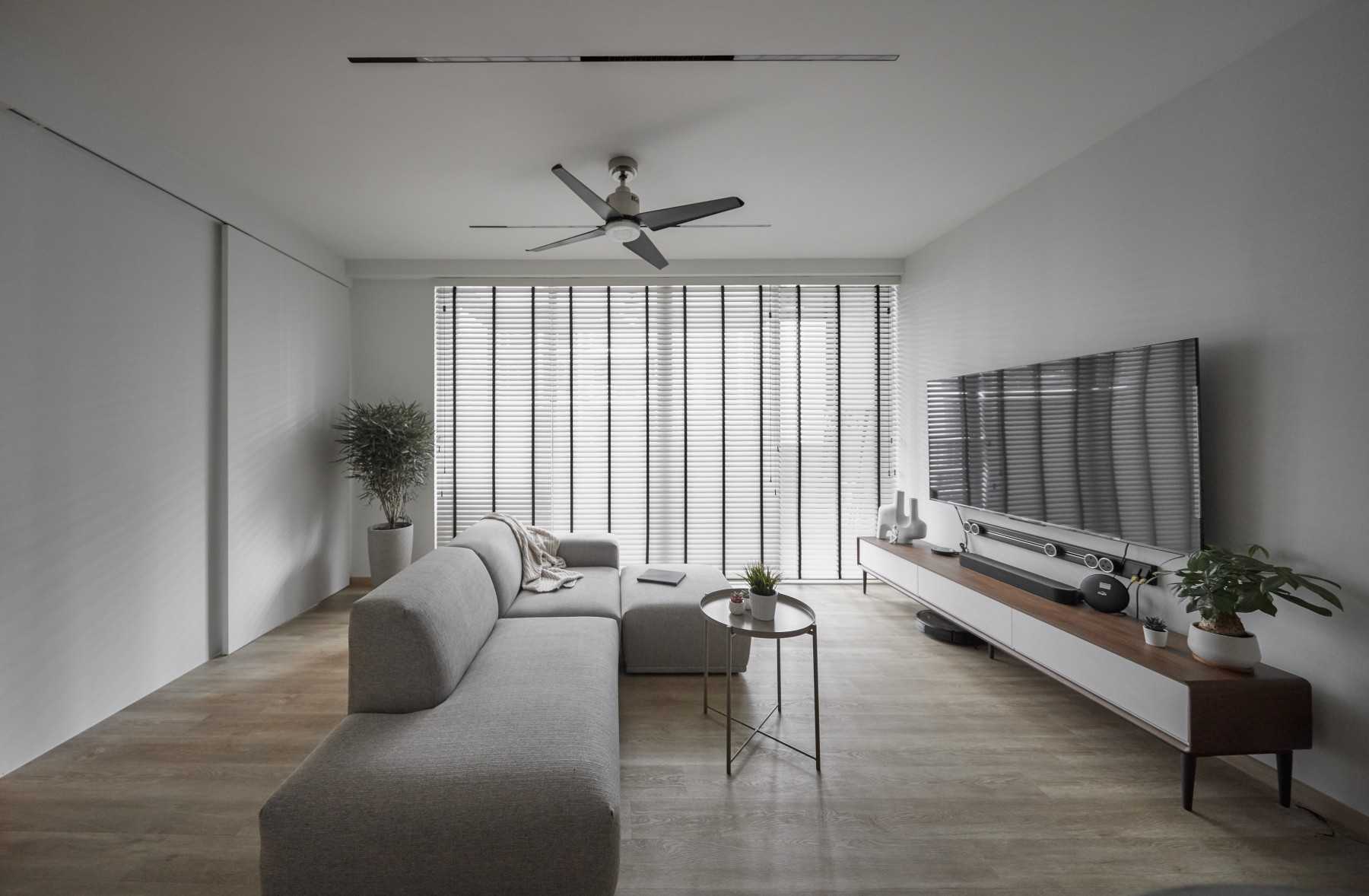 Scandinavian Living Room with Sofa and Side Table