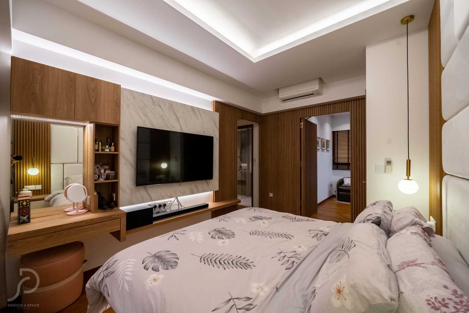 Contemporary Bedroom with Cove Lighting and Queen Bed
