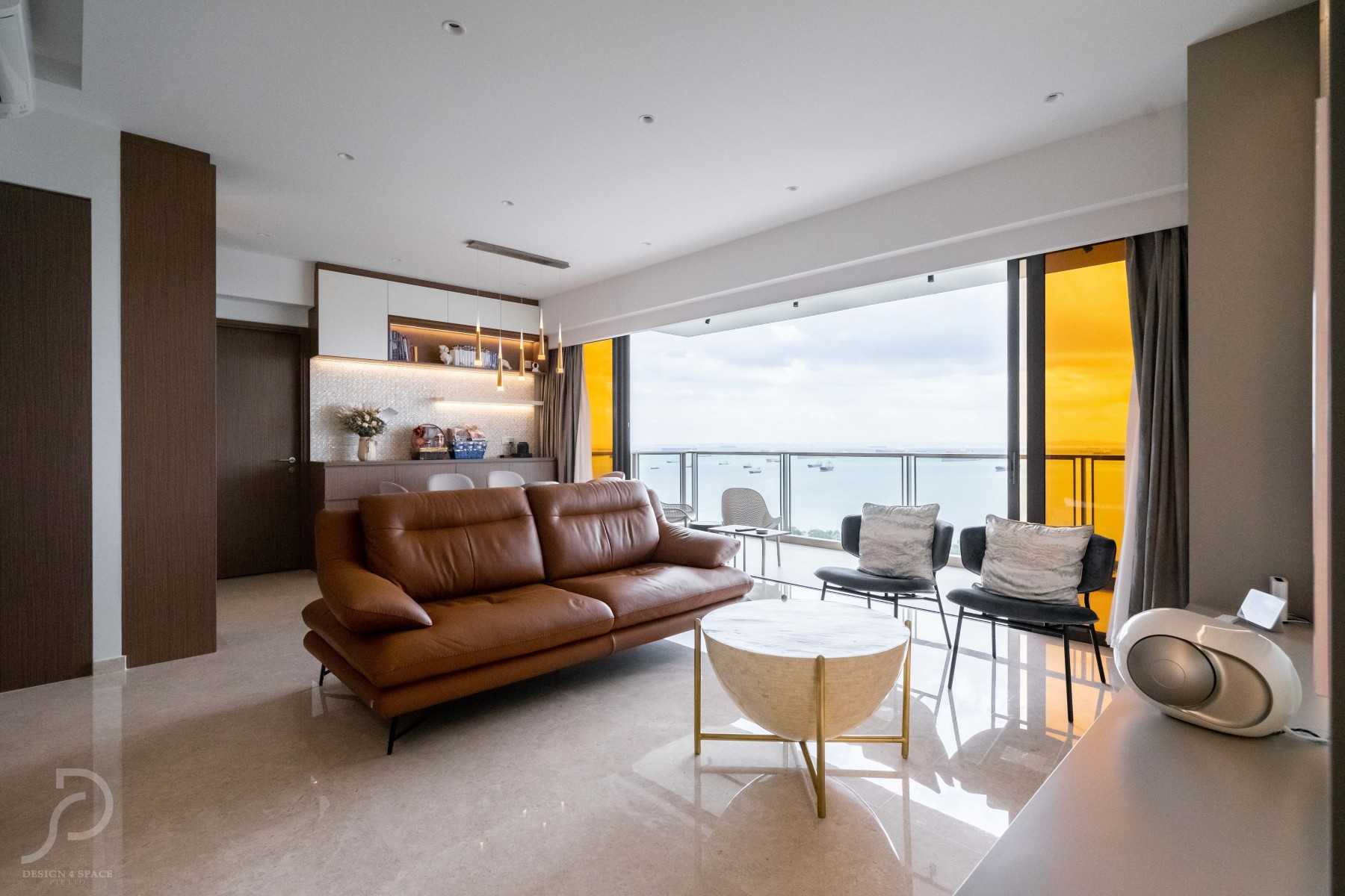 Contemporary Living Room with TV Console and Sofa