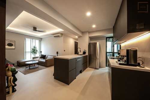 Minimalist Living Room at Resale 4 Room HDB @ Dawson