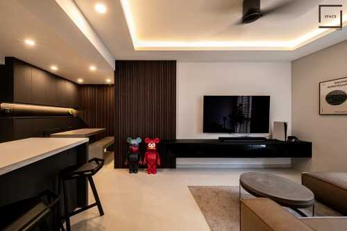 Minimalist Living Room at Resale 4 Room HDB @ Dawson