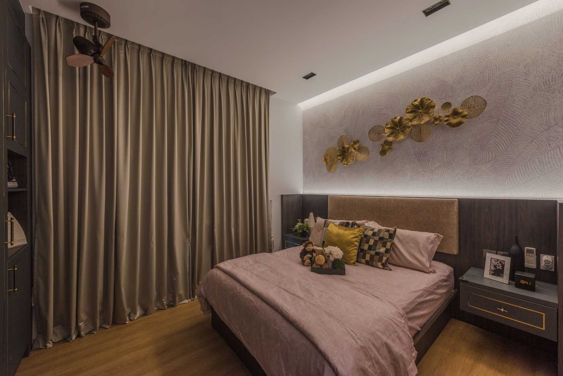 Contemporary Bedroom with Downlights and Bedside Table