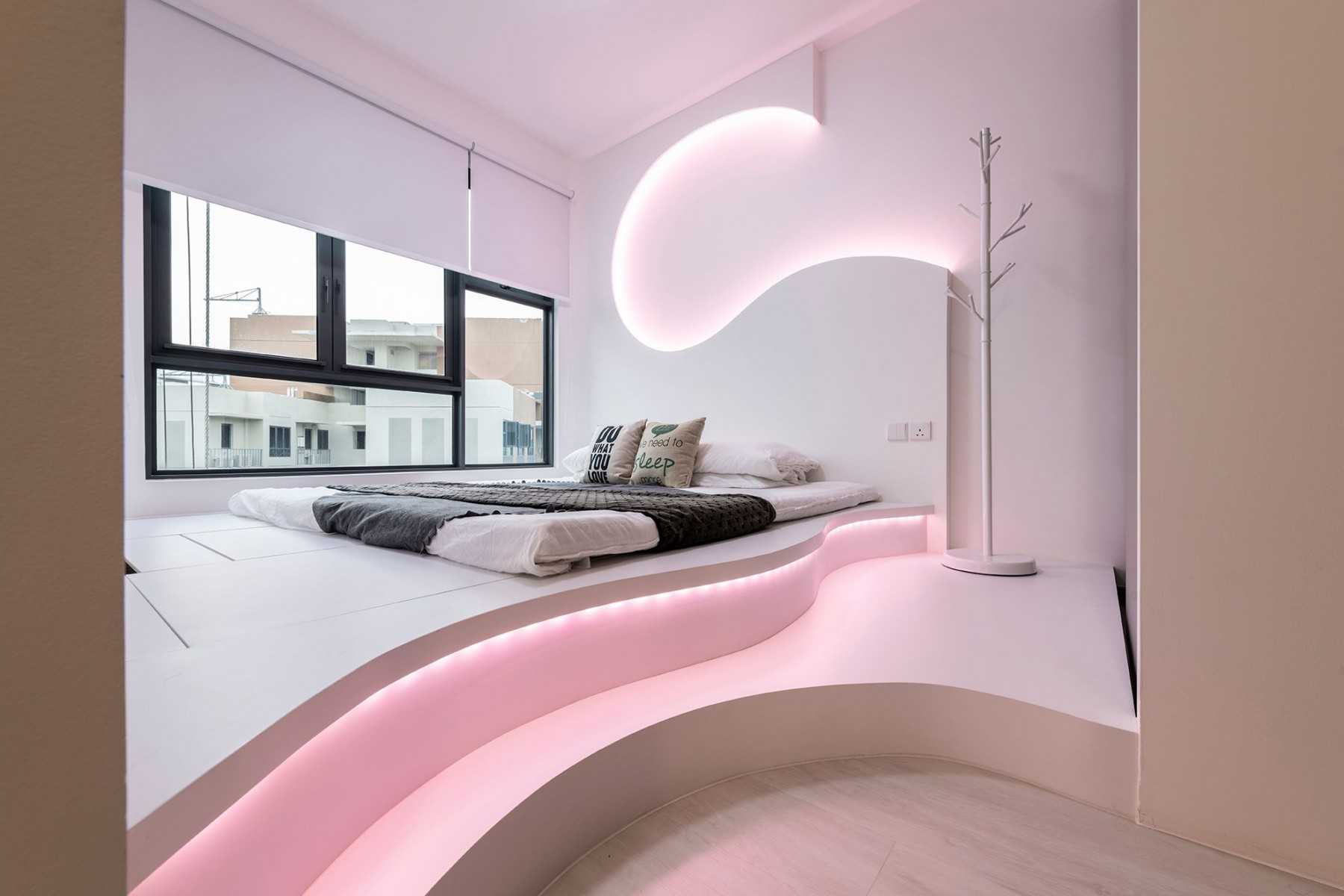 Eclectic Bedroom with Platform Bed and Day Bed