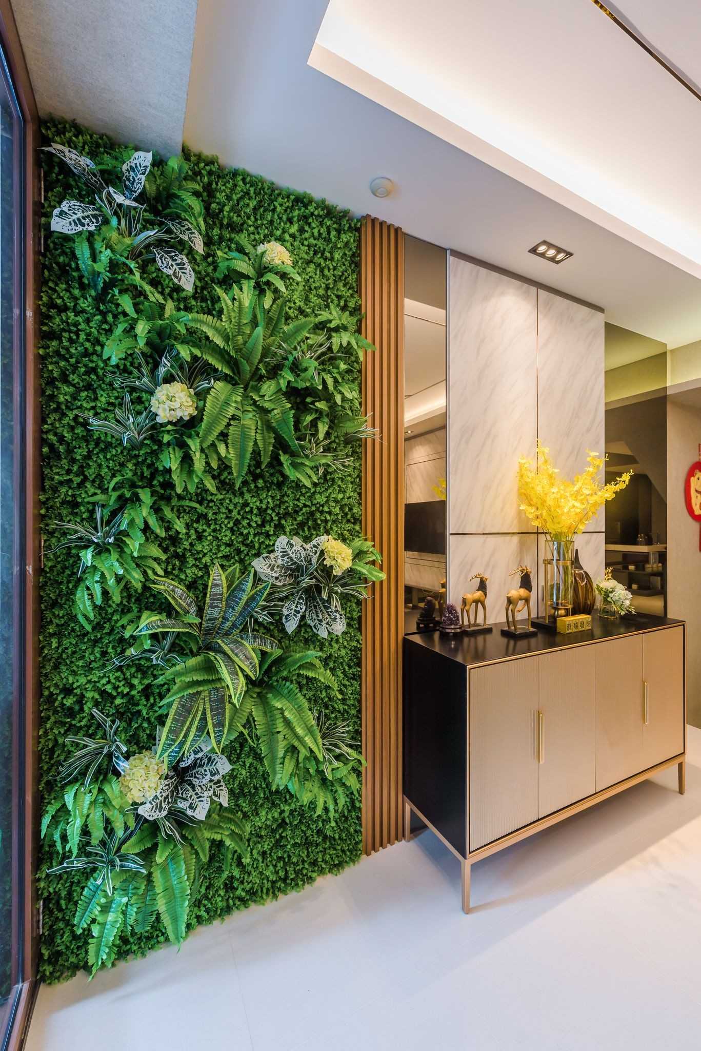 Modern Balcony with Outdoor Table and Houseplants