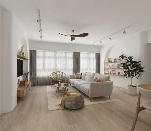 Transitional Living Room at 665a punggol east