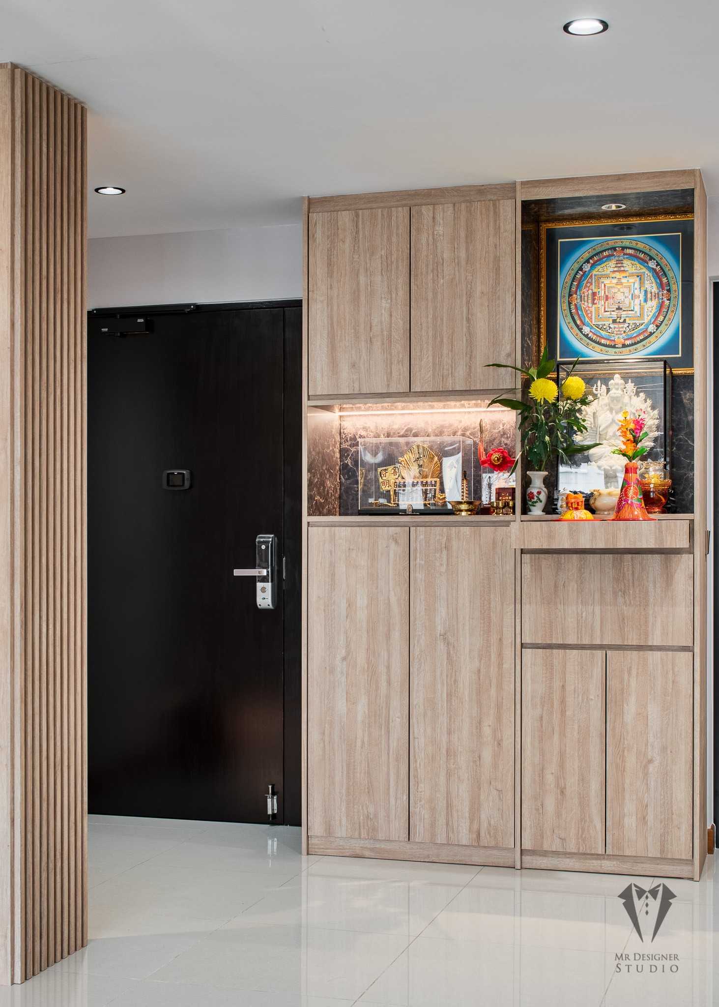 Contemporary Entryway with Seating Bench and Console Table