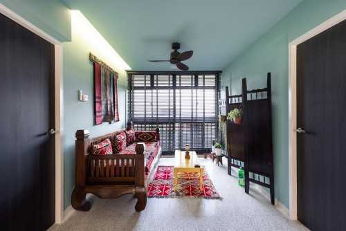 Eclectic Living Room at Upper Boon Keng Road