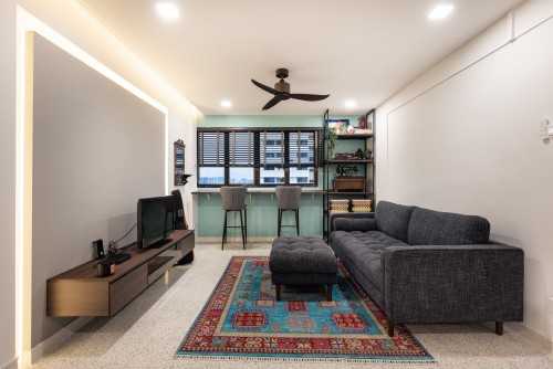 Eclectic Living Room at Upper Boon Keng Road