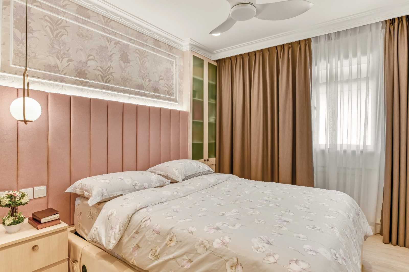 Contemporary Bedroom with Flooring and Lighting