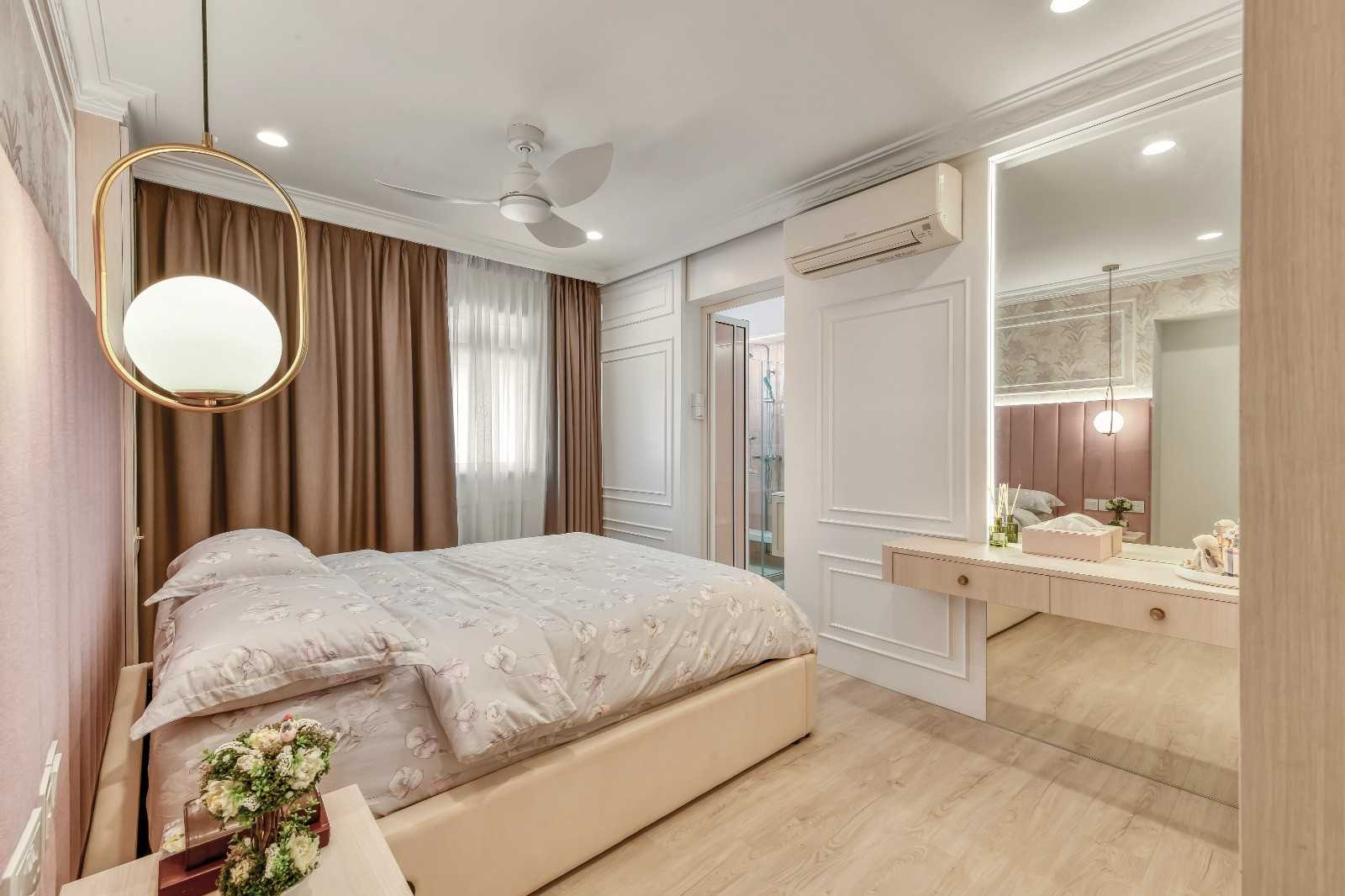 Contemporary Bedroom with Lighting and Lamps