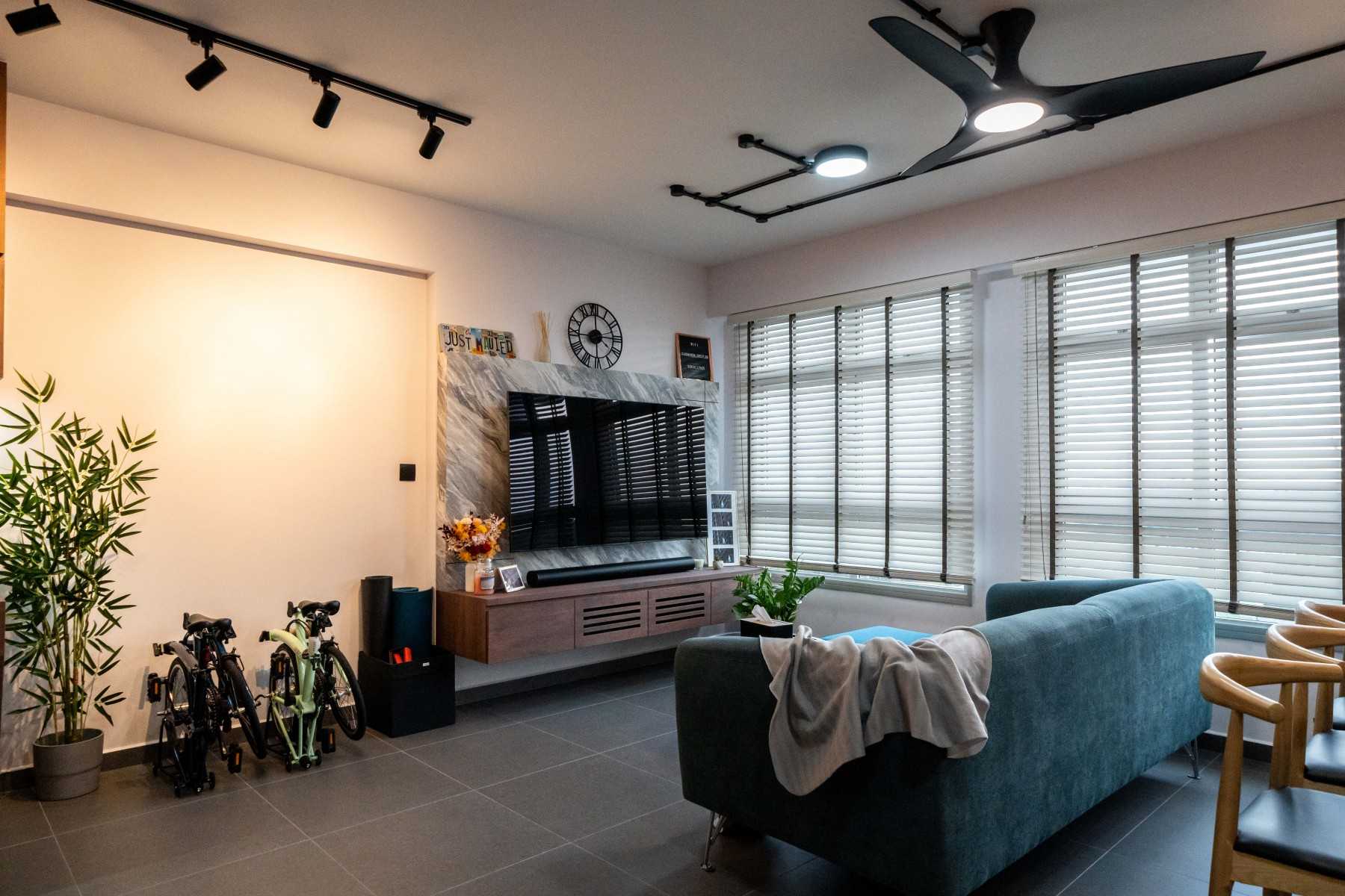 Modern Living Room with TV Console and Sofa