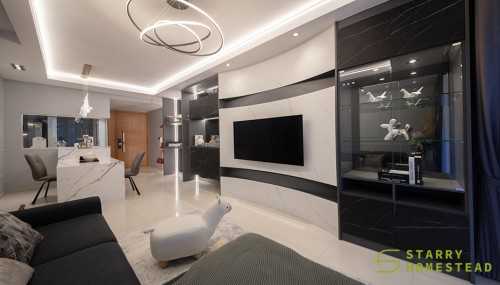 Modern Living Room at 33B Punggol Field