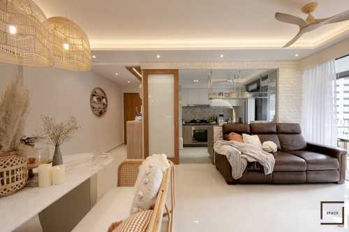Modern Living Room at Rivercove Residences EC