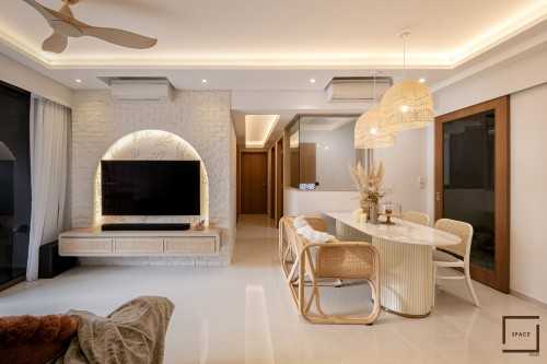Modern Living Room at Rivercove Residences EC