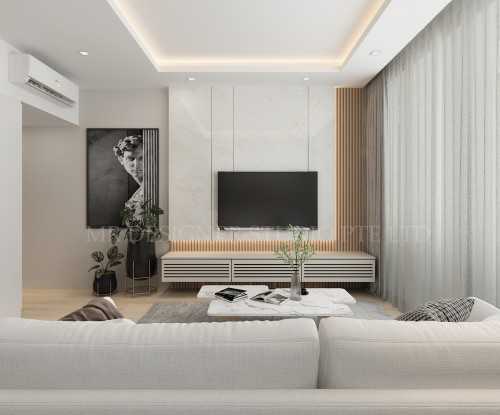 Scandinavian Living Room at Kovan residence