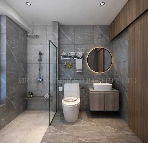 Scandinavian Bathroom at Kovan residence