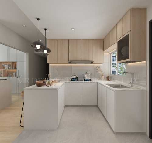 Scandinavian Kitchen at Kovan residence