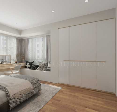 Scandinavian Bedroom at Kovan residence