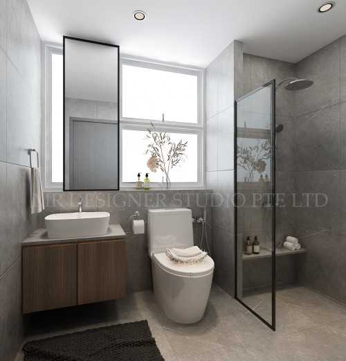 Scandinavian Bathroom at Kovan residence