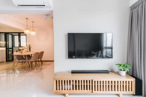 Scandinavian Living Room at 402A Fernvale Ln
