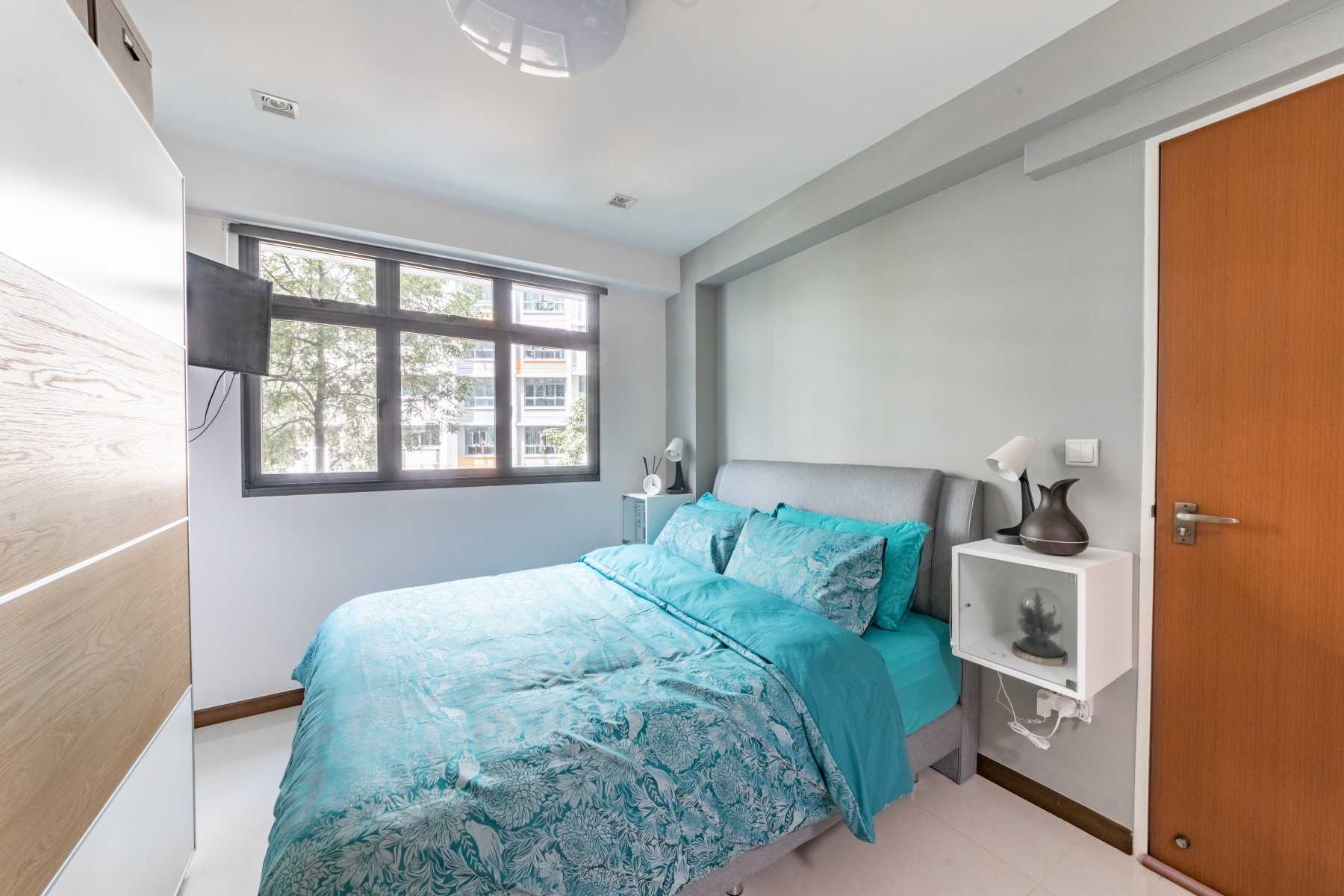 Minimalist Bedroom with Wardrobe and Cupboard