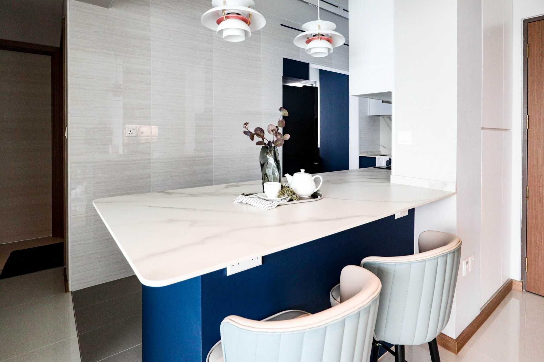 Modern Dining Room with Ceiling Light and Dining Table