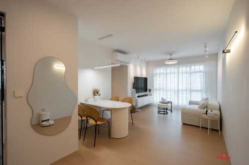 Contemporary Living Room at 618 Punggol Drive