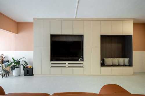 Contemporary Living Room at Sengkang  | Rivervale Gateway