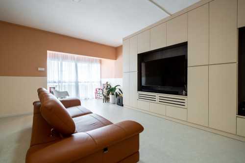 Contemporary Living Room at Sengkang  | Rivervale Gateway