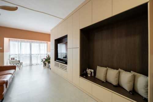 Contemporary Living Room at Sengkang  | Rivervale Gateway