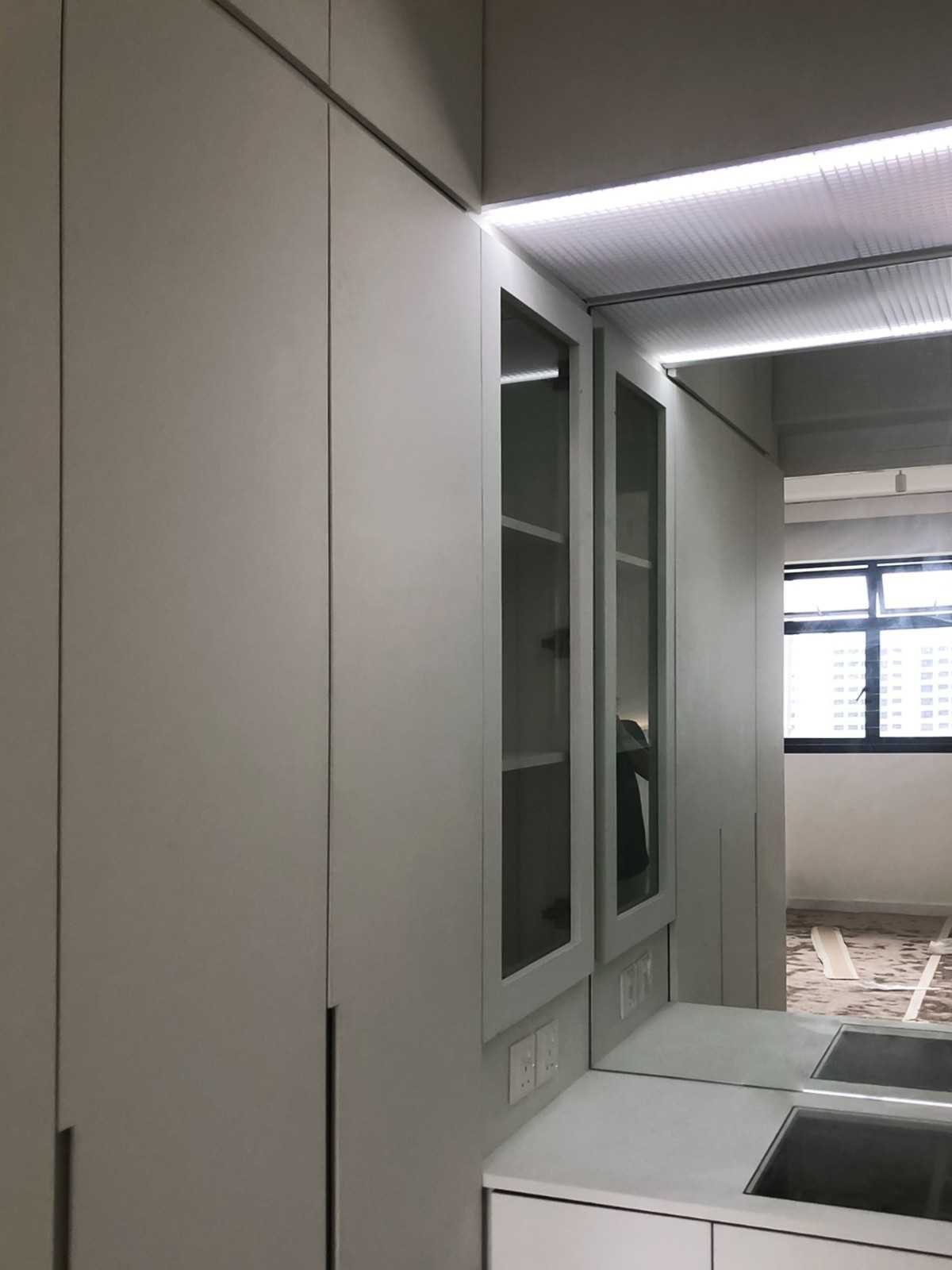 Scandinavian Bedroom with Mirror and Wardrobe