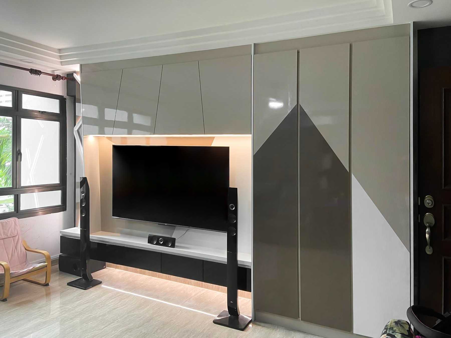 Scandinavian Living Room with TV Console and Storage Cabinets