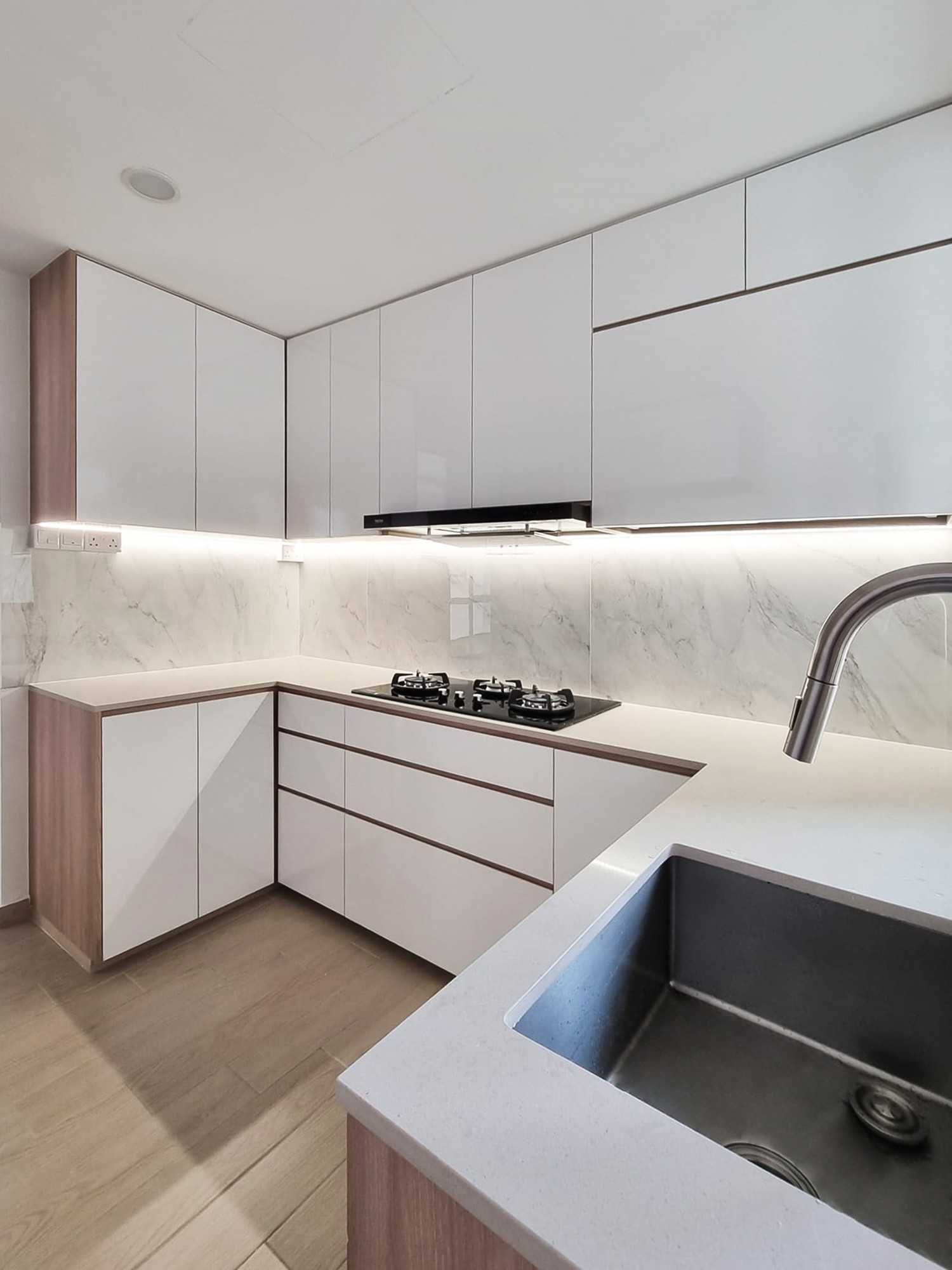 Scandinavian Kitchen with Kitchen Accessories and Small Storage