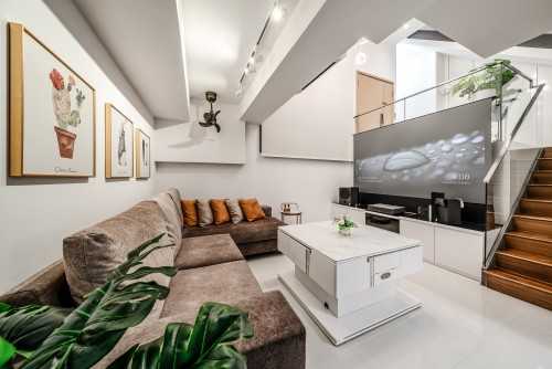 Minimalist Living Room at Goodman Road, Singapore