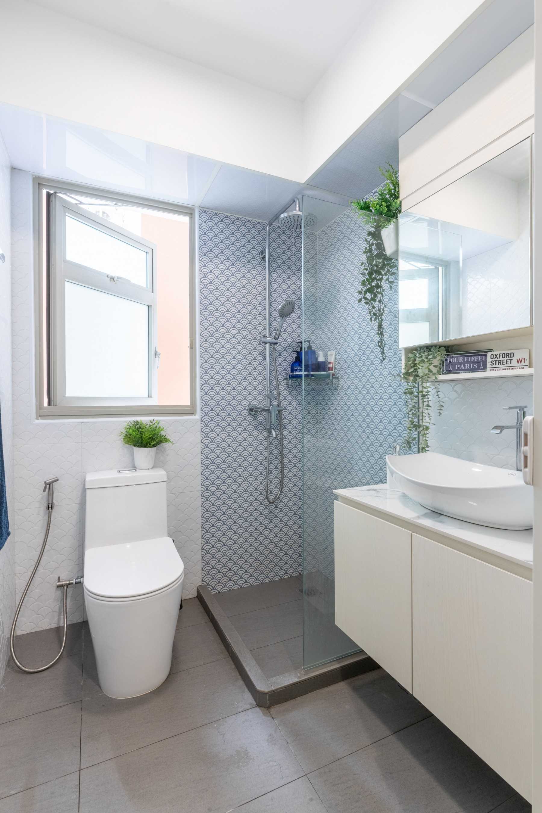 Minimalist Bathroom with Mirror and Bathroom Mirrors