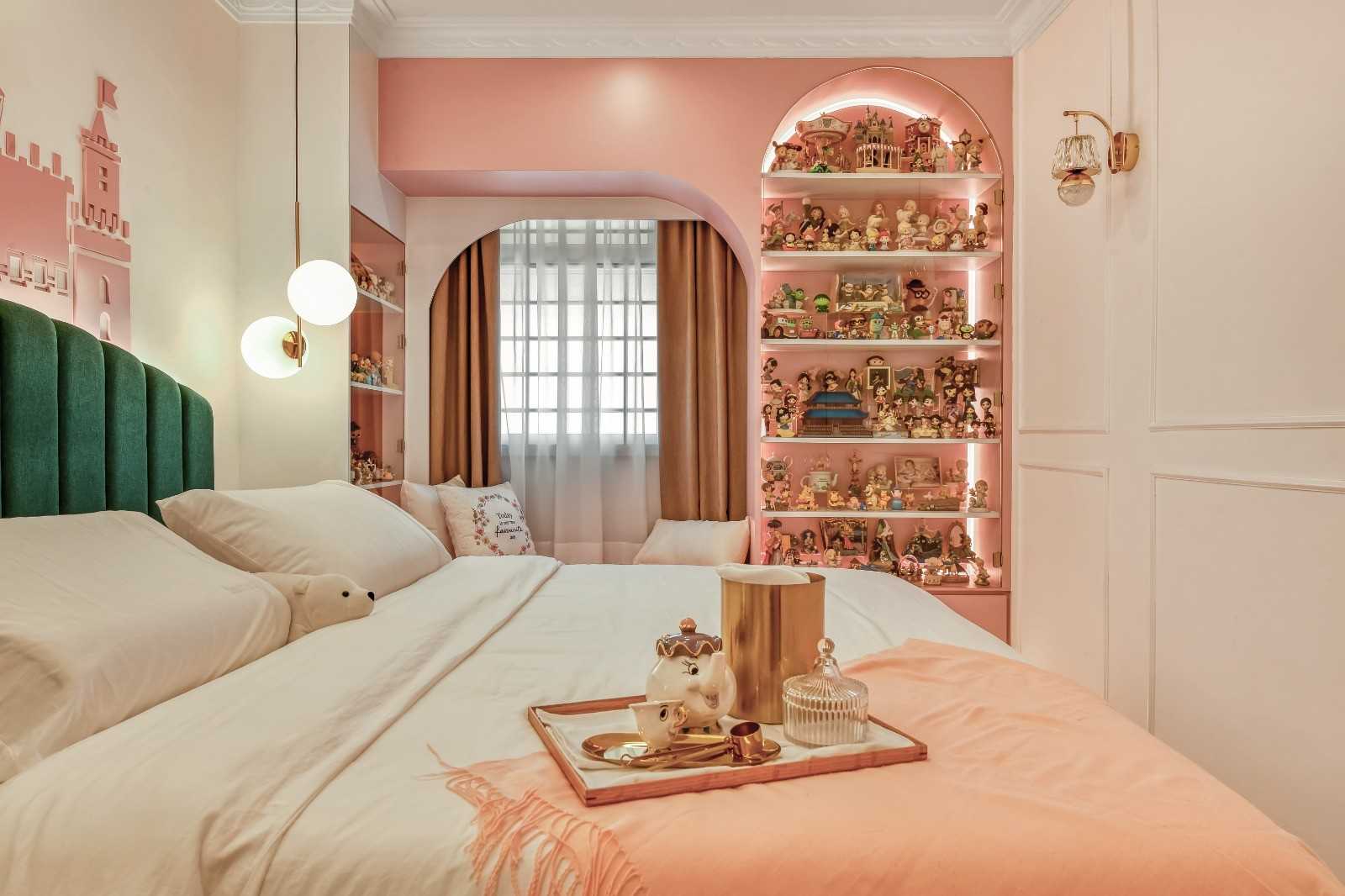 Transitional Bedroom with Wood Flooring and Cove Lighting