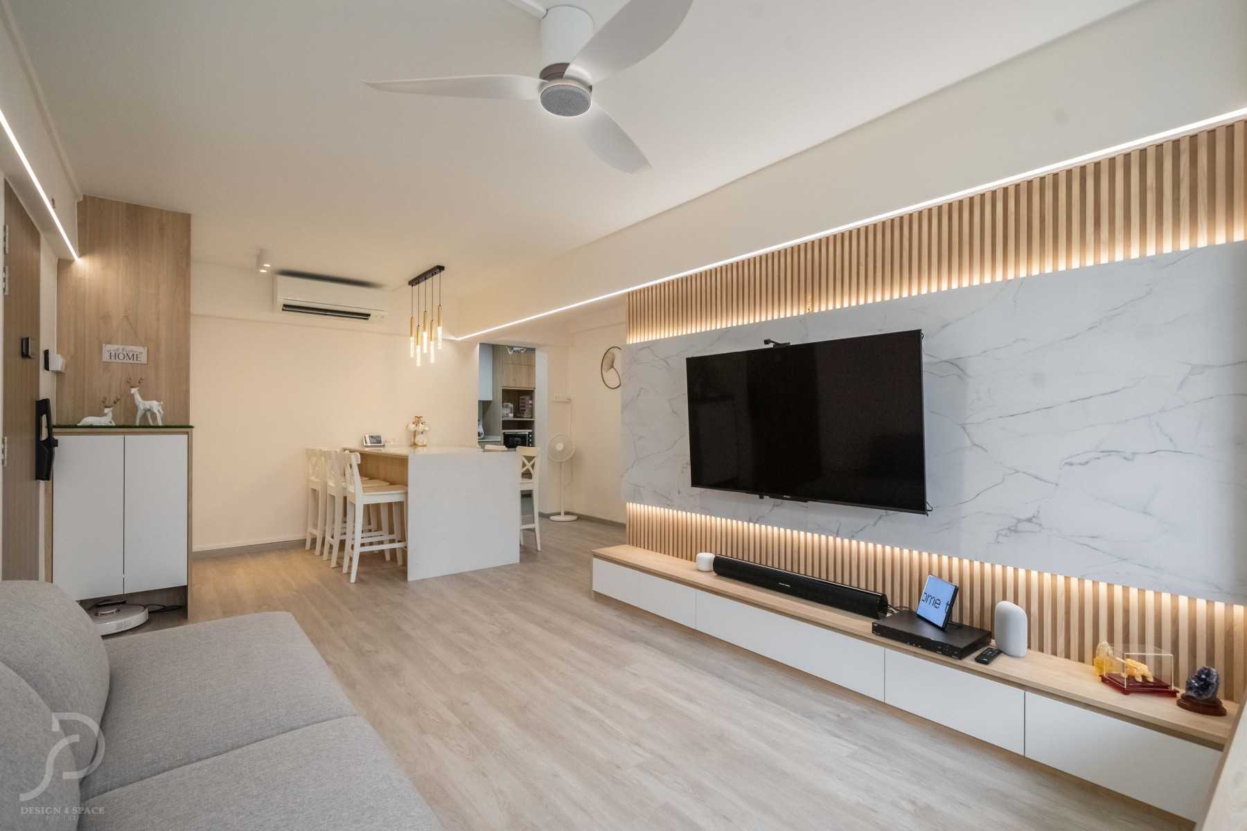 Scandinavian Living Room with Settee and Sofa