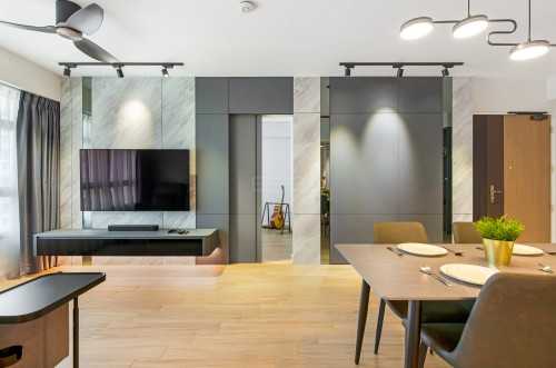Contemporary Living Room at 420B Northshore Drive