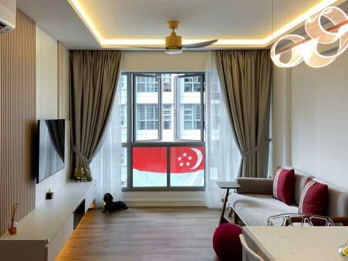 Scandinavian Living Room at Punggol Regalia
