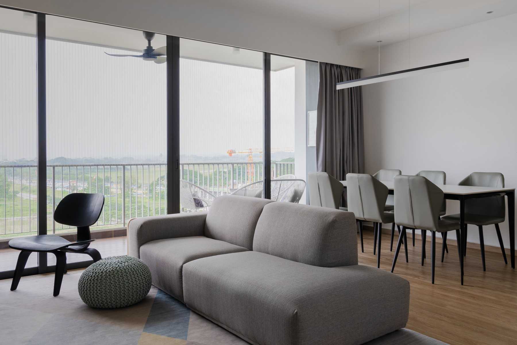 Scandinavian Living Room with Feature Wall and Sofa