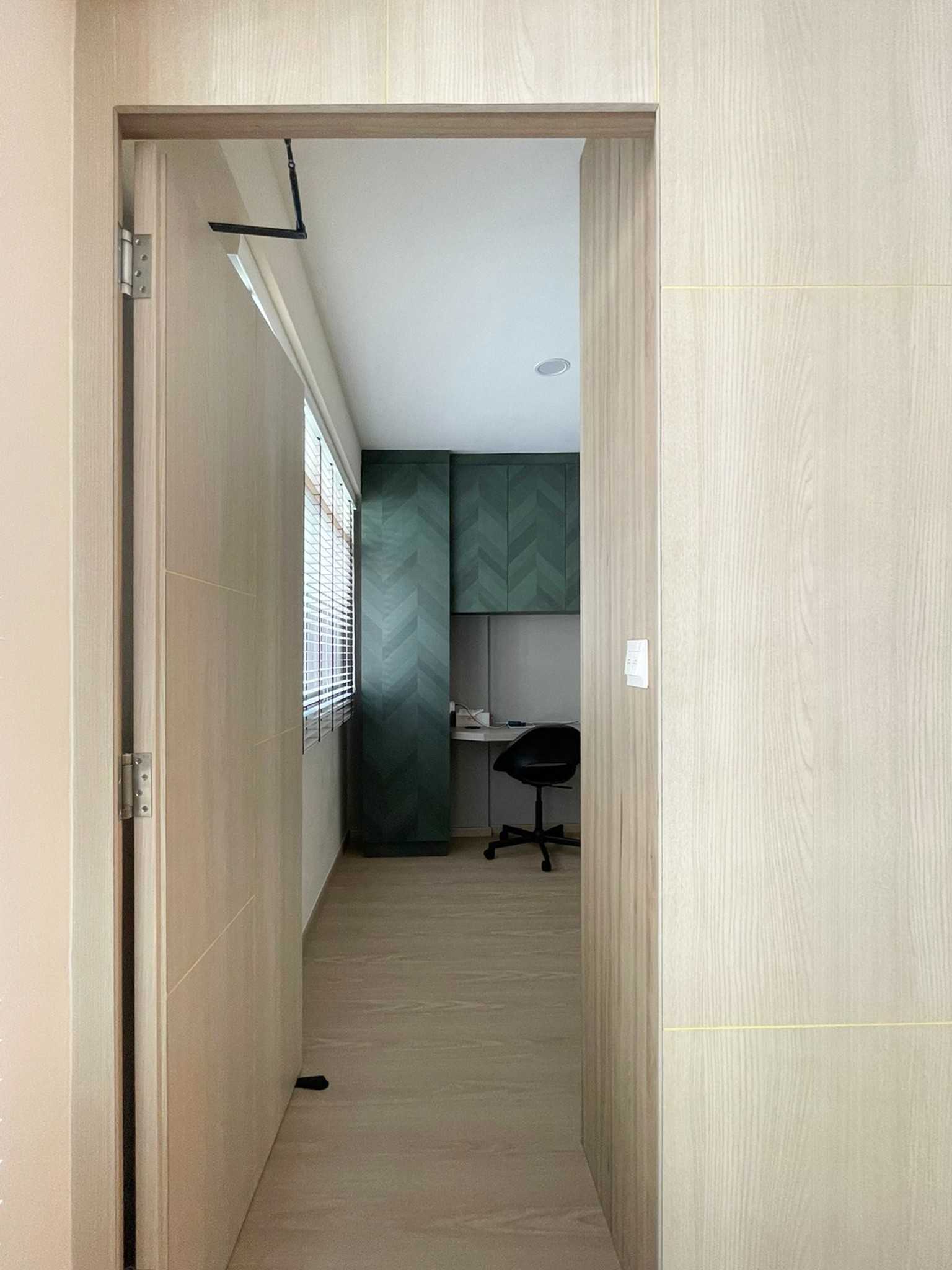 Scandinavian Bedroom with Feature Wall and Paintings